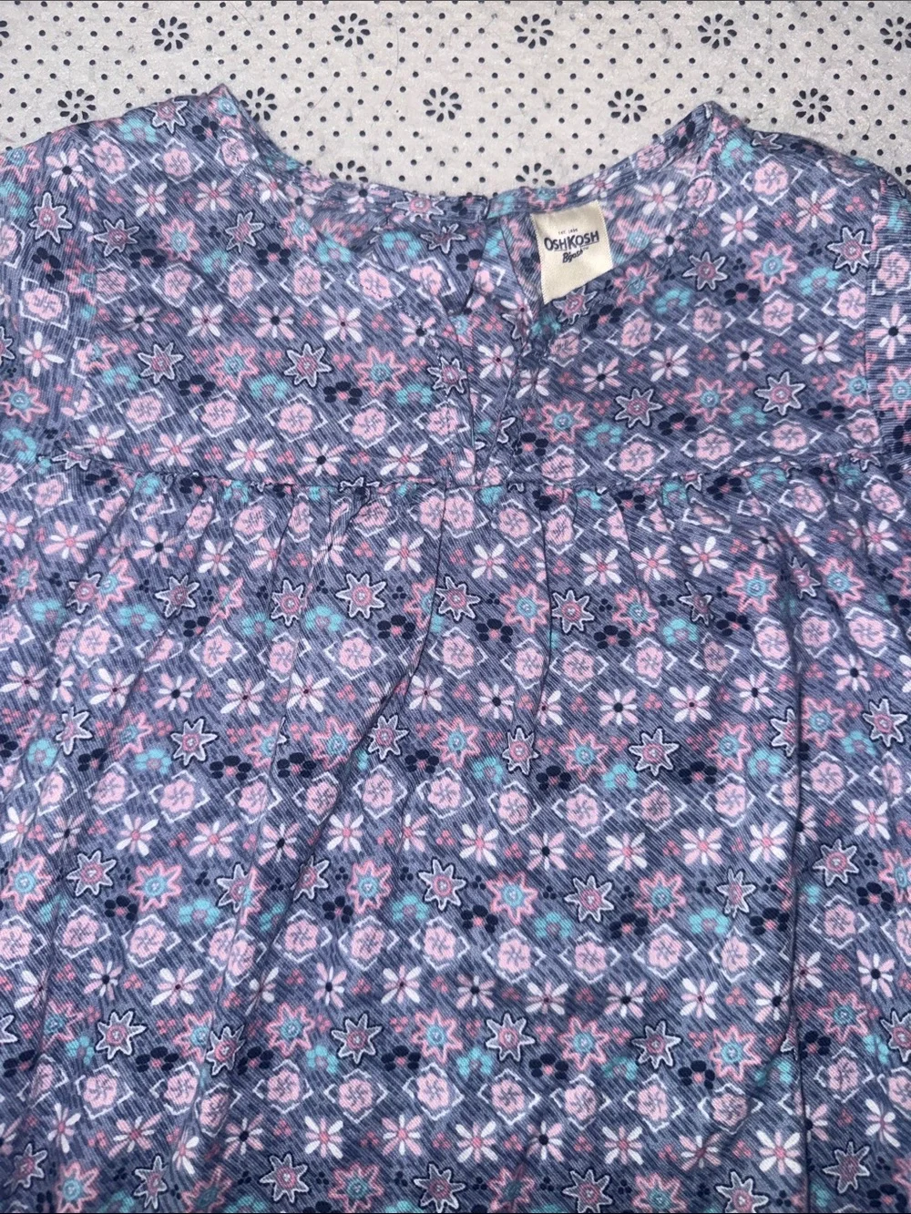 OshKosh B'gosh Navy and Pink Floral Dress Size 5T 🛍